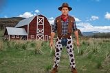 HENBRANDT Adult Cowboy Fancy Dress Costume with Hat and Chaps One Size view 3