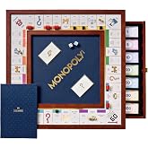 WS Game Company Monopoly Legacy Edition Deluxe Cherry Wood Board Game Set | Wooden Cabinet, Vegan Leather Rolling Area, 2 Storage Drawers, Gold-Toned Tokens, Luxury Board Game, Adults and Kids 8 and Up