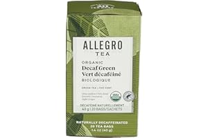 ALLEGRO COFFEE Allegro Tea, Organic Decaf Green Tea Bags, 20 ct