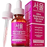 SeoulCeuticals Korean Skin Care Kojic Acid Serum Alpha Arbutin – Dark Spot Remover Corrector Glycolic Acid + Salicylic Acid K Beauty 1oz