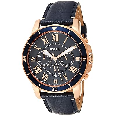 Fossil Men's Grant Sport Stainless Steel and Leather Chronograph Quartz Watch