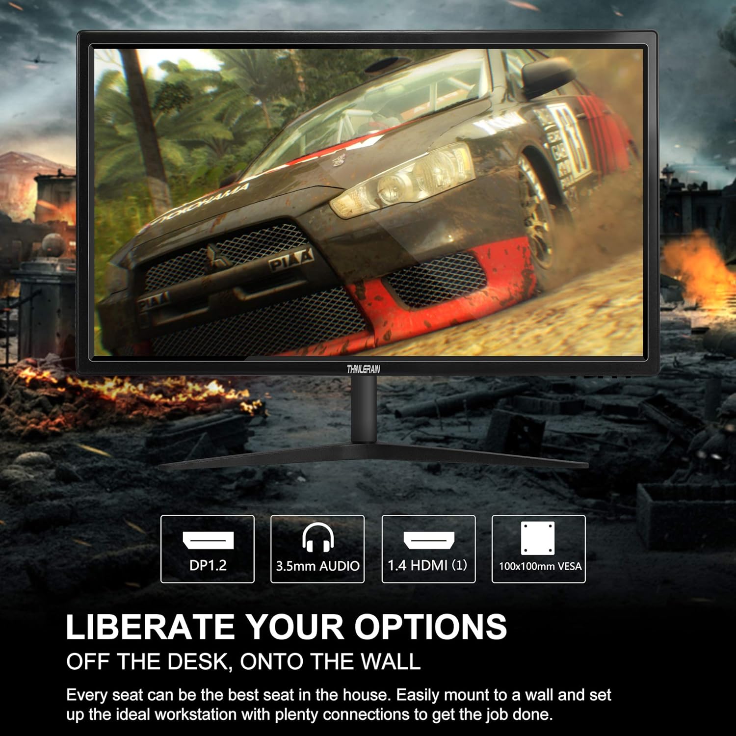Thinlerain 24 Inch 144Hz Gaming Monitor 1920x1080P Monitor HDMI