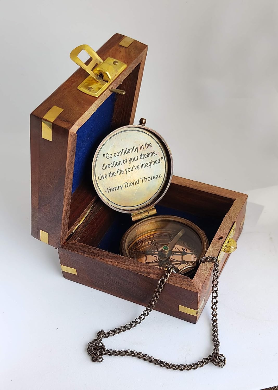 live compass direction on Amazon Com Portho Birthday Gift Compass Unique Vintage Birthday Gift For Mom Dad Sister Brother Husband Women Men Antique Compasses With Chain Wooden Box Sports Outdoors