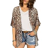 CATCHY & CRAFTY Kimono Cardigan for Women Beach Cover Up Floral Boho Print Casual Blouse Loose Tops Chiffon
