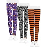 Multipack Halloween/Christmas Printed Girls' Leggings High Stretch Tights Toddlers Outdoor Sports Trousers 3-10Y