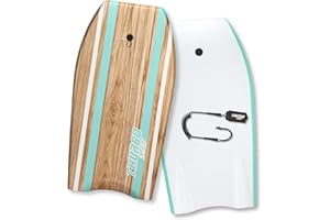 THURSO SURF Quill 42'' Bodyboard Lightweight Durable EPS Core IXPE Deck HDPE Slick Bottom FRP Stringer Crescent Tail Dual Channel Plastic Mesh with Double Stainless Steel Swivel Coiled Wrist Leash