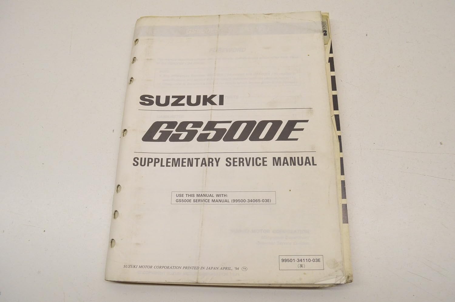 Com: 89-02 suzuki gs500e: clymer service manual.
