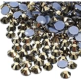 MECCANIXITY 288 Pcs Hotfix Rhinestones Flatback Crystal Glass Gems for Crafts Clothes DIY Decoration(SS34 7.3mm,Gold)