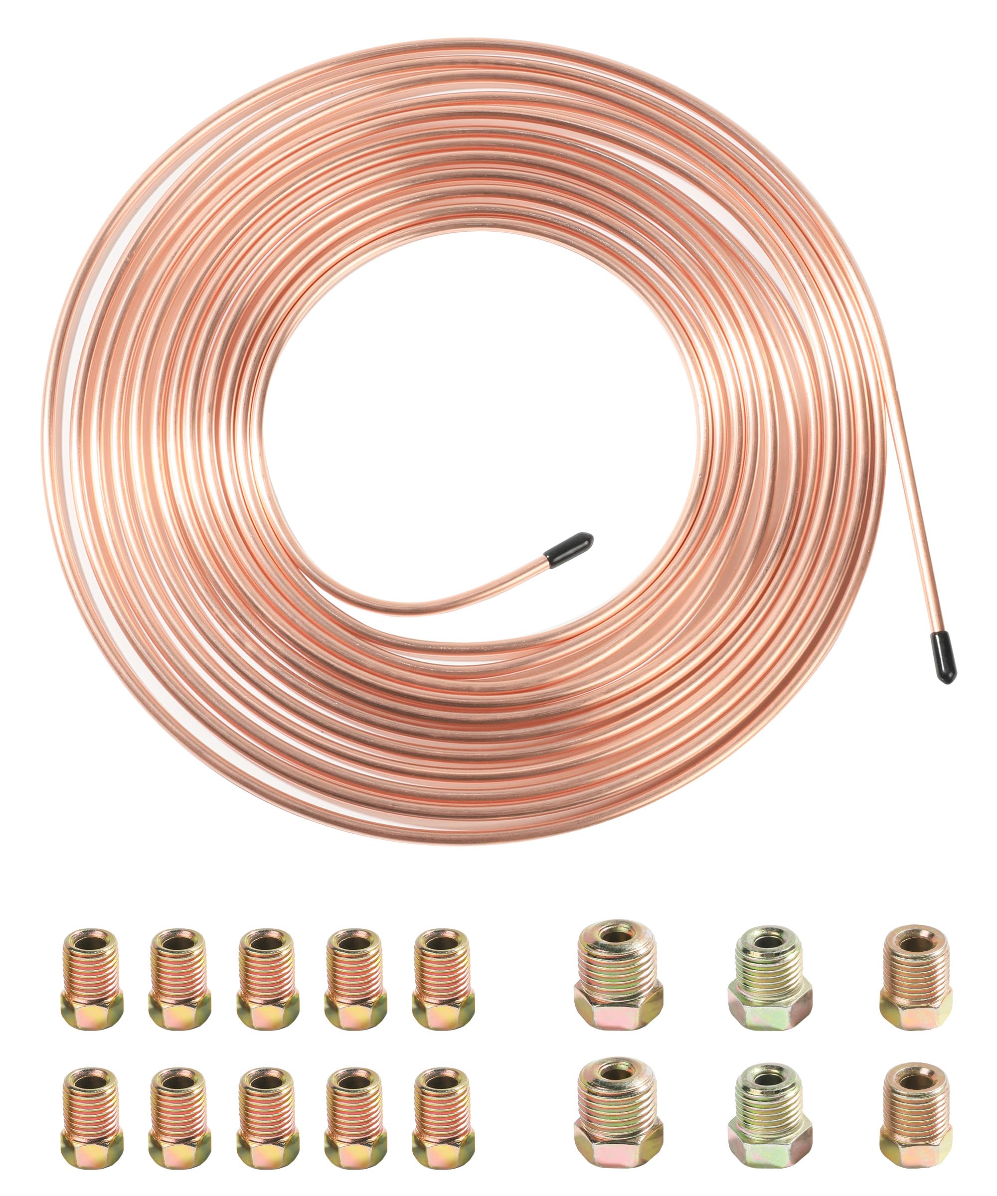 RACOONA 25Ft 3/16 Brake Line Tubing Kit,Copper
