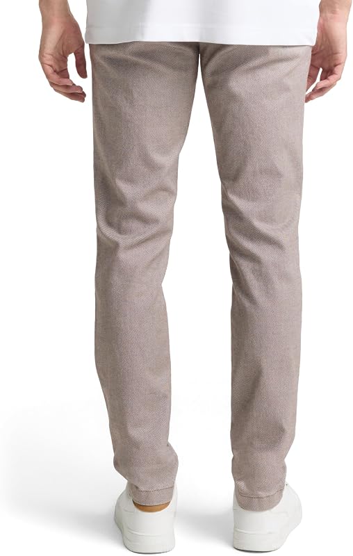 Pantalones para Hombre, 39128 - Estructura de zig Zag marrón Blanco, 30W / 30L