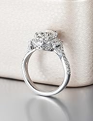 CannyCat Oval cut Moissanite Halo Engagement Ring