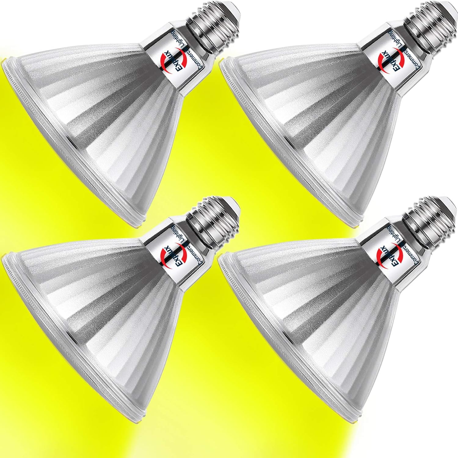 Explux LED PAR38 Yellow Flood Bug Light Bulbs, Dimmable, FullGlass