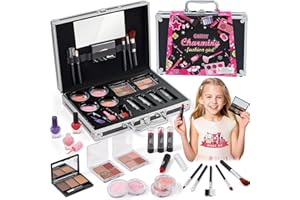 Golray Makeup Kit for Girls Full Kit Ages 8-12, Teen Beginner Make Up Train Case with Blush/Eyebrow Powder/Eyeshadows/Lipsticks, Christmas Birthday Gifts Toys for Teen Girls 8 9 10 11 12 Years Old