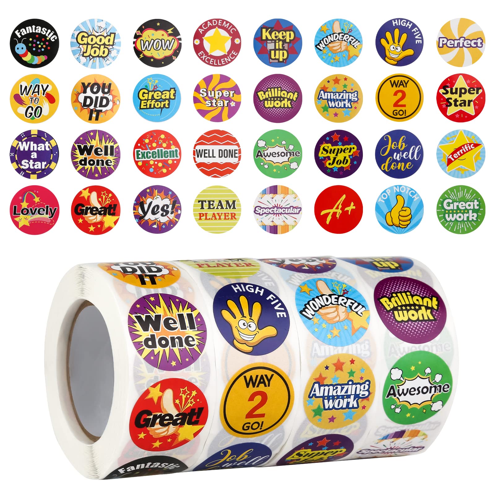 2000pcs Reward Stickers for Children 32 Designs Personalised Teacher Stickers School Supplies 1 Inch Well Done Stickers Chart for Children Behaviour 4 Rolls Reward Stickers Toddlers Bravery Stickers