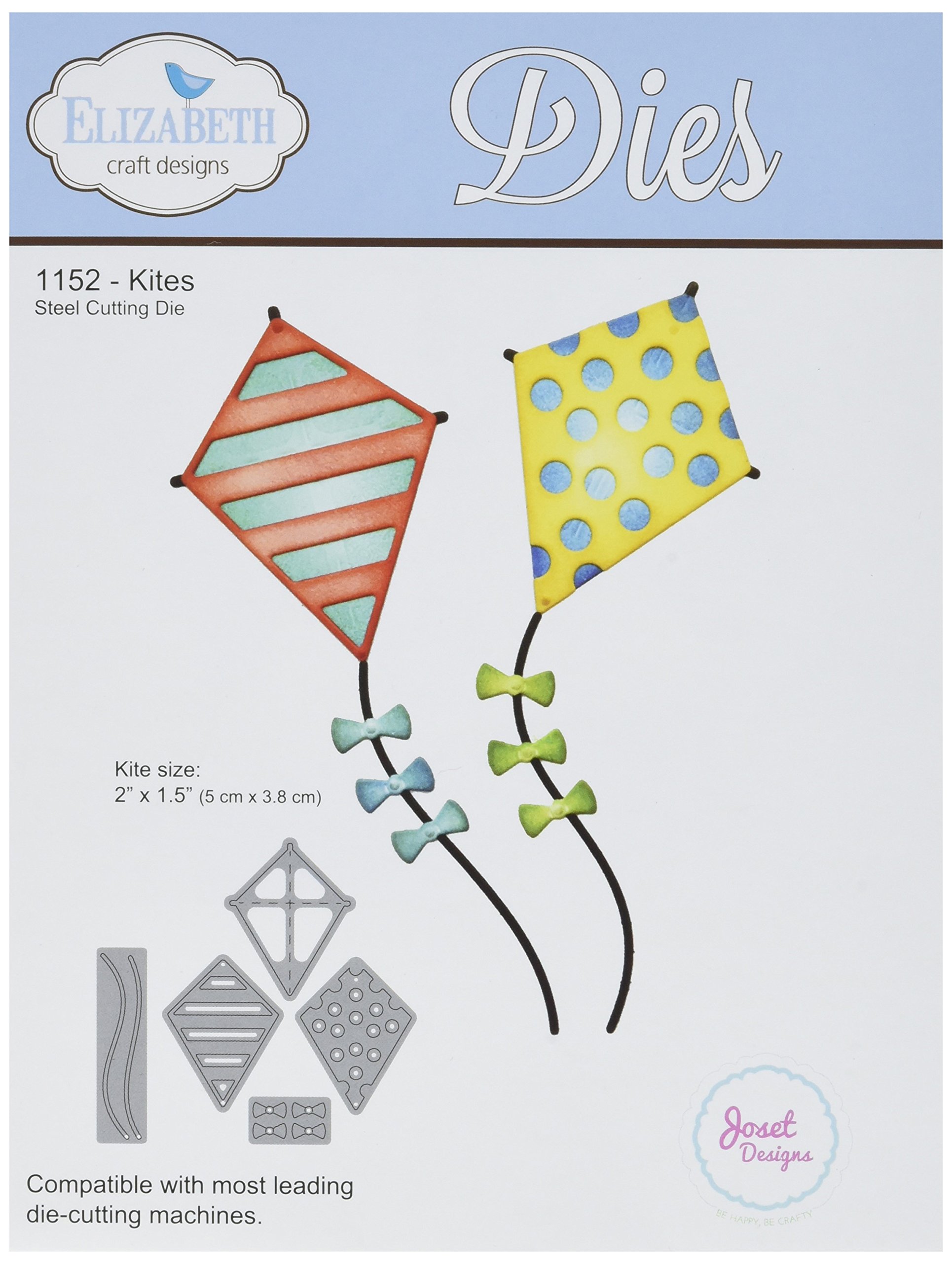 Elizabeth Craft Designs Metal Die Kites, 1.5 x 2-inch, Acrylic, Multicoloured, 0.1 x 5.4 x 6.4 cm