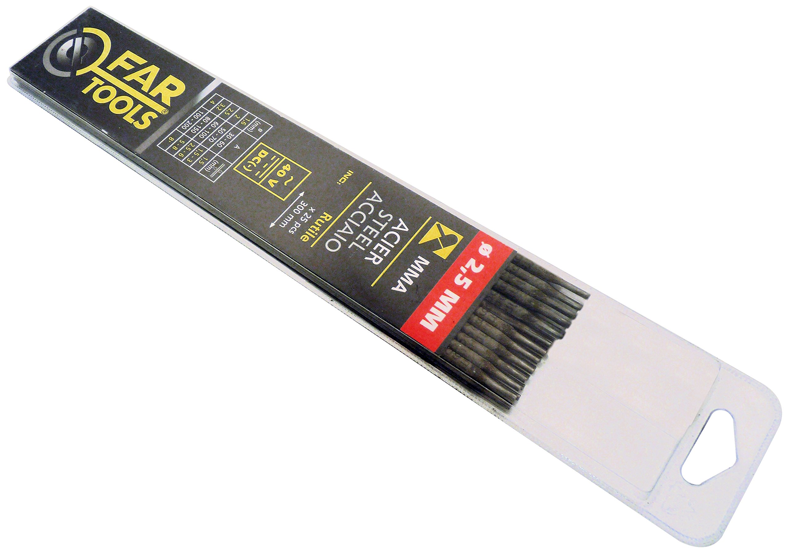 Fartools 150700 25x Electrode Welding Rods Rutile Type Diameter 2.5 mm Length 300 mm