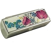 Houder Designer Lipstick Case with Mirror for Purse - Decorative Lipstick Holder with Gift Box - Velvet Lined - Protect Your Lipsticks in Style (Violets)