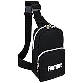 Fortnite Crossbody Bag for Boys Teens with Adjustable Straps Chest Bag Travel Essentials Wallets Phone Cool Gifts for Gamers (Black)