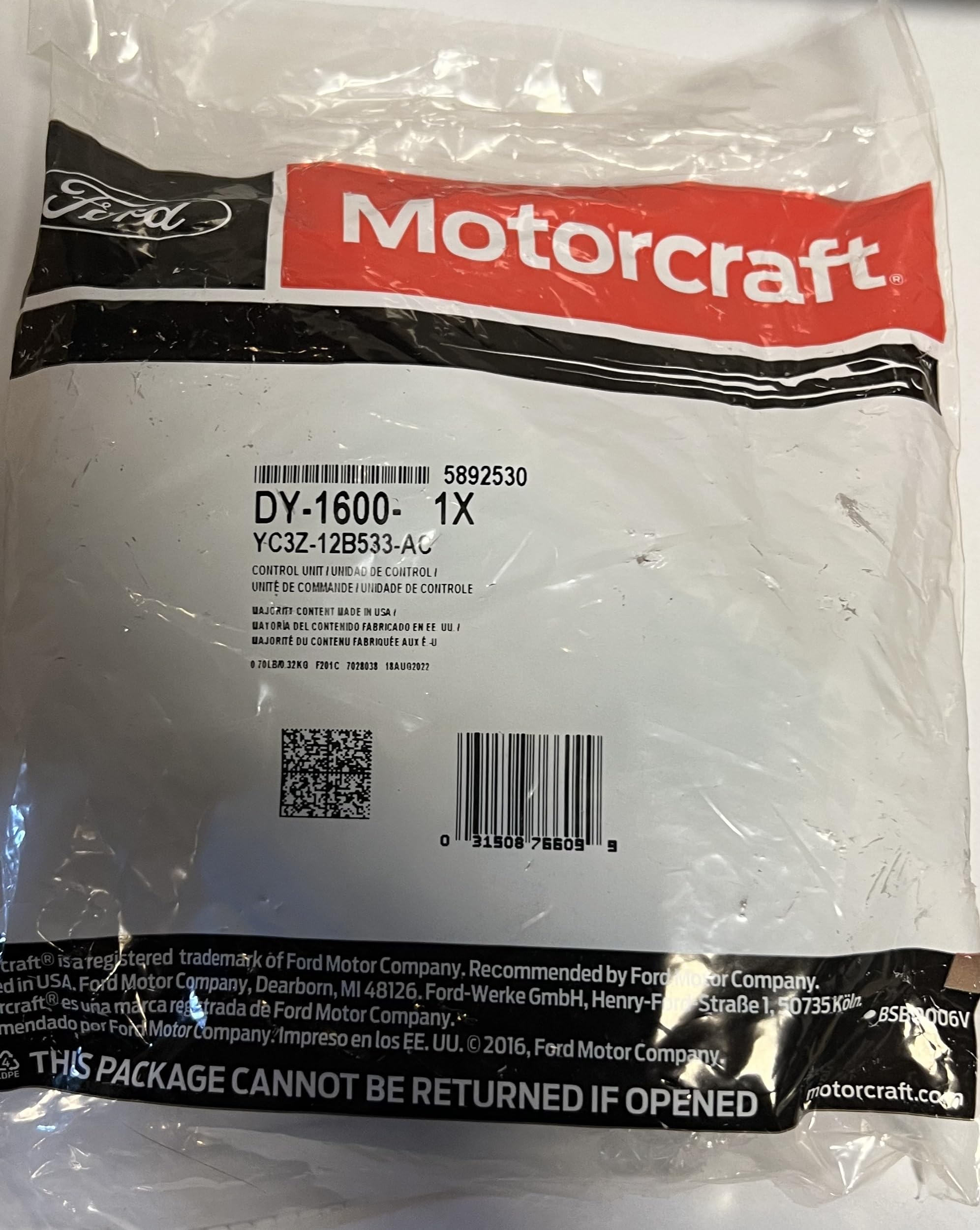 Photo 1 of ***FACTORY SEALED PACKAGING***Motorcraft Glow Plug Switch - DY1600***FACTORY SEALED PACKAGING***