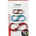 Nite Ize S-Biner SlideLock Stainless Steel Dual Locking Carabiner - S-Biner Key Holder with Locking Gate - Carabiner Organizer for Keys & Camping Accessories - Assorted Sizes, Assorted Colors (3 Pack)