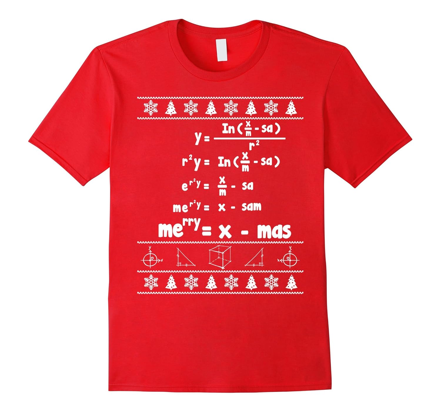 Merry = X-mas Ugly Christmas Math Sweater T-Shirt-ANZ