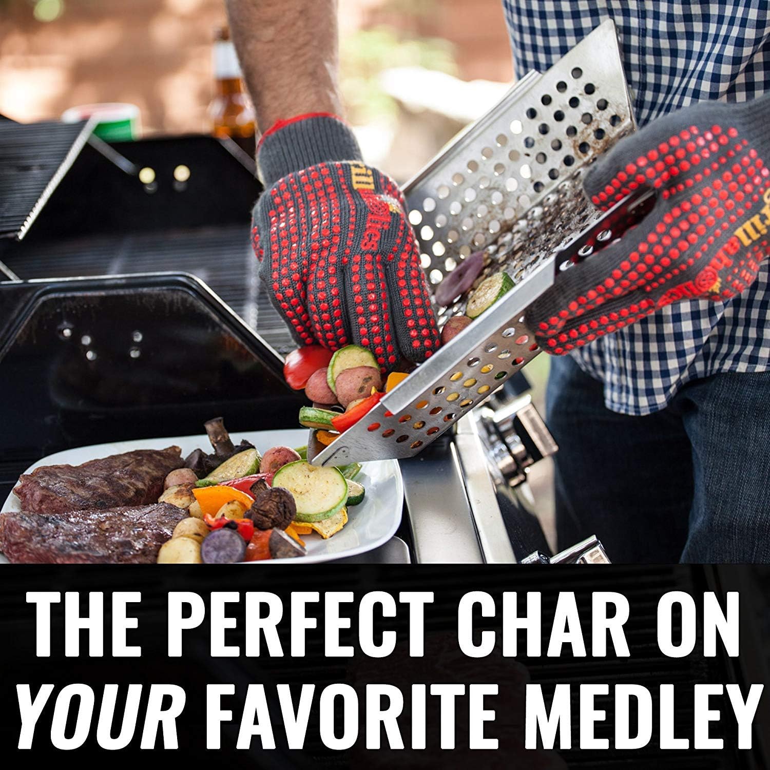 Grillaholics Heavy Duty Grill Basket - Large Grilling Basket for More Vegetables - Stainless Steel Grilling Accessories Built to Last - Perfect Vegetable Grill Basket for All Grills and Veggies : Garden & Outdoor