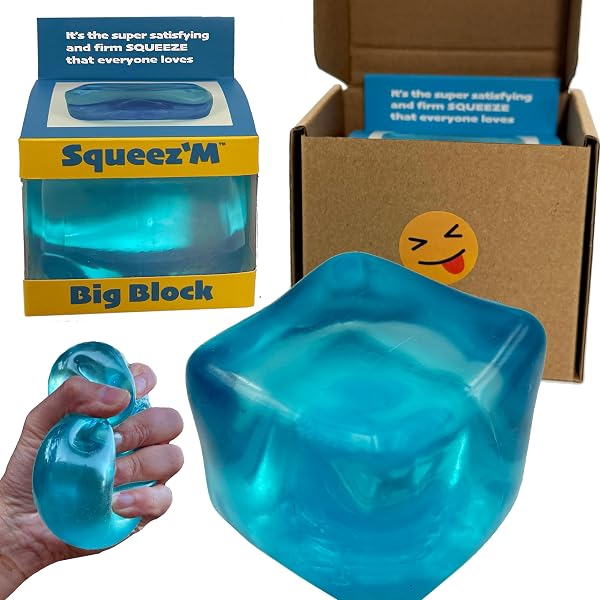 Original Big Block Premium Stress Cube, Squishy Fidget Toy, Kids & Adults | Non-toxic ASTM certified, US family-owned, easy r