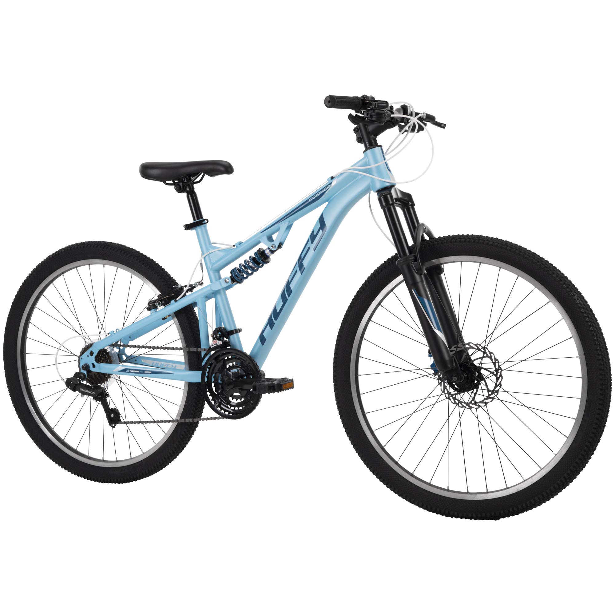 Photo 1 of ****RETURNS ARE NOT ACCEPTED*************Huffy Marker 26” Women’s Full Suspension Mountain Bike, 21-Speeds, Responsive Twist Shifting, Shimano Derailleur, Comfort Saddle, Adjustable Seat, Knobby Tires, Teal