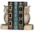 Elephant Bookends For Shelves - Decorative Kneeling Elephant Book Holders With Anti-Slip Pad, Forest Green & White