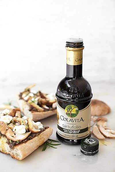 COLAVITA FLAVORED EVOO – TARTUFOLIO CONDIMENT, WHITE TRUFFLE FLAVORED EXTRA VIRGIN OLIVE OIL, 8.5OZ GLASS BOTTLE