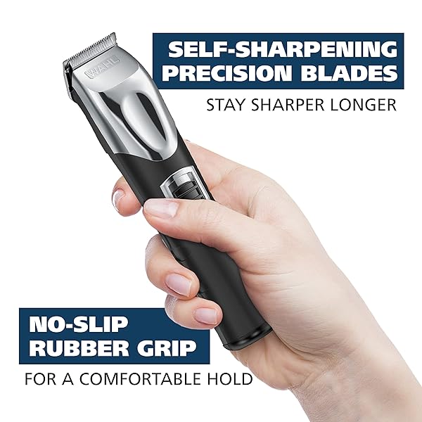 WAHL USA RECHARGEABLE LITHIUM ION ALL IN ONE BEARD TRIMMER FOR MEN WITH DETAIL AND EAR & NOSE HAIR TRIMMER ATTACHMENT – MODEL 9854-600B