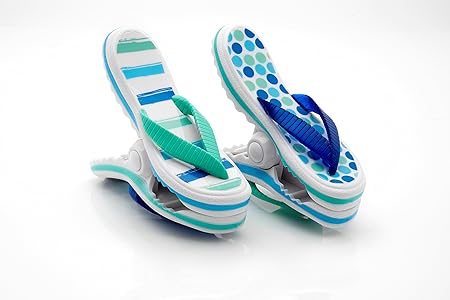 Strandtuch Clips „Boca“ Heringe - Flip Flops - Blaue Streifen