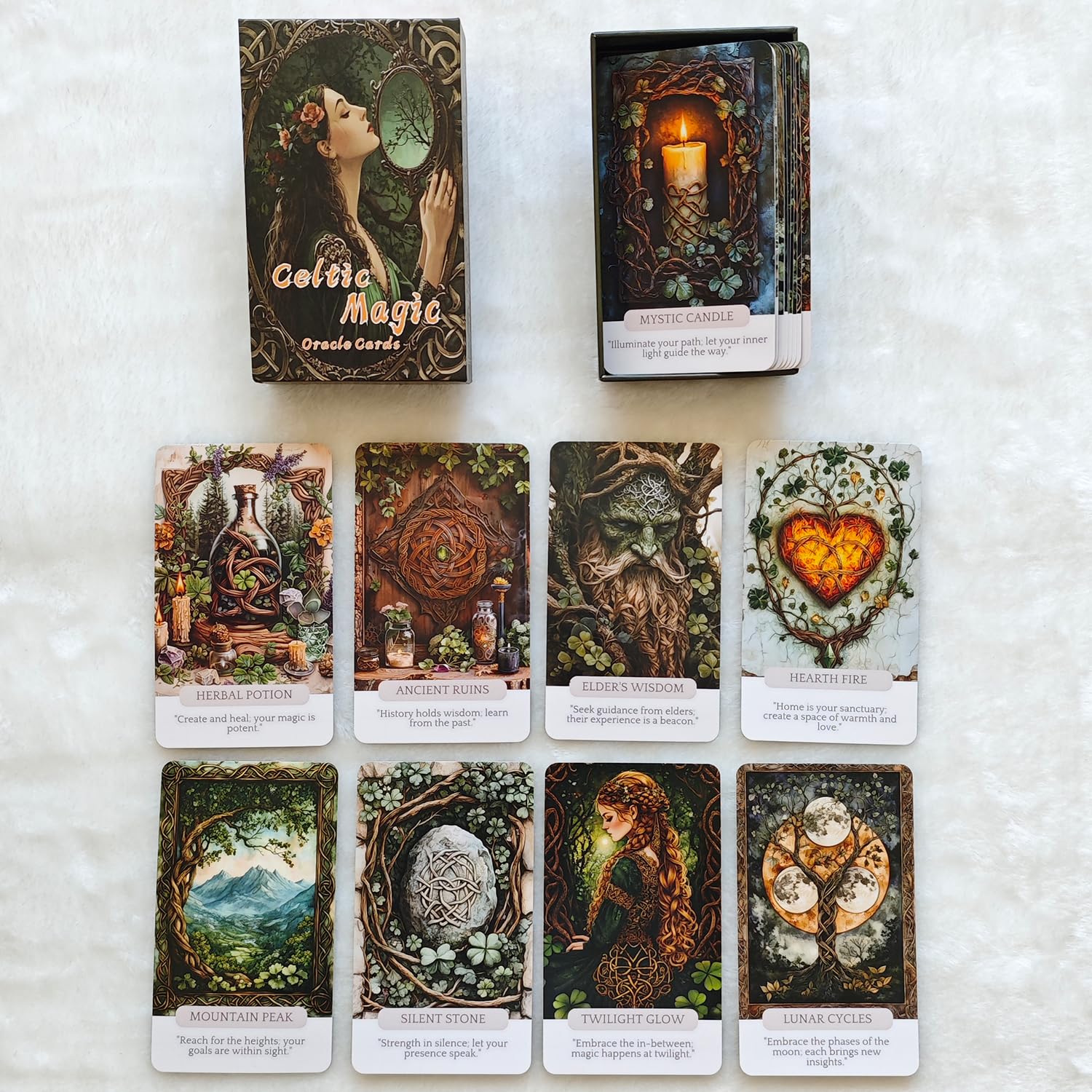 Celtic Magic Oracle Cards, Tarot Card, Oracle Cards for Beginners, Holistic Affirmations Wicca, Perfect for Creating a Magical and Personalized Deck, Create Your Magical Deck for Spiritual Practice