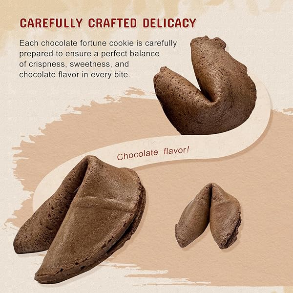 52USA FORTUNE COOKIES, APPROX 50 PCS, CHOCOLATE FORTUNE COOKIES, BULK FORTUNE COOKIES INDIVIDUALLY WRAPPED, FRESH COOKIES, CHINESE FORTUNE COOKIES