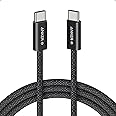Anker Zolo USB C to USB C Cable, Braided and Dirt-Free Type-C Fast Charging Cable, Slim Connector, for iPhone 16 Series, MacBook (240W) (Black, 6FT)