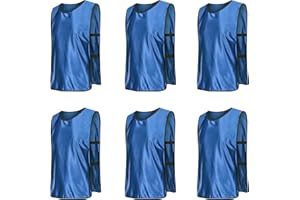 RE-HUO 6 Pack Scrimmage Vests/Sport Basketball Pinnies/Soccer Bibs for Kid and Adult