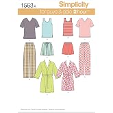 Simplicity S1563 Family Pajama Sewing Pattern, Teens', Men's &amp; Women's Sleepwear, Sizes XS-XL