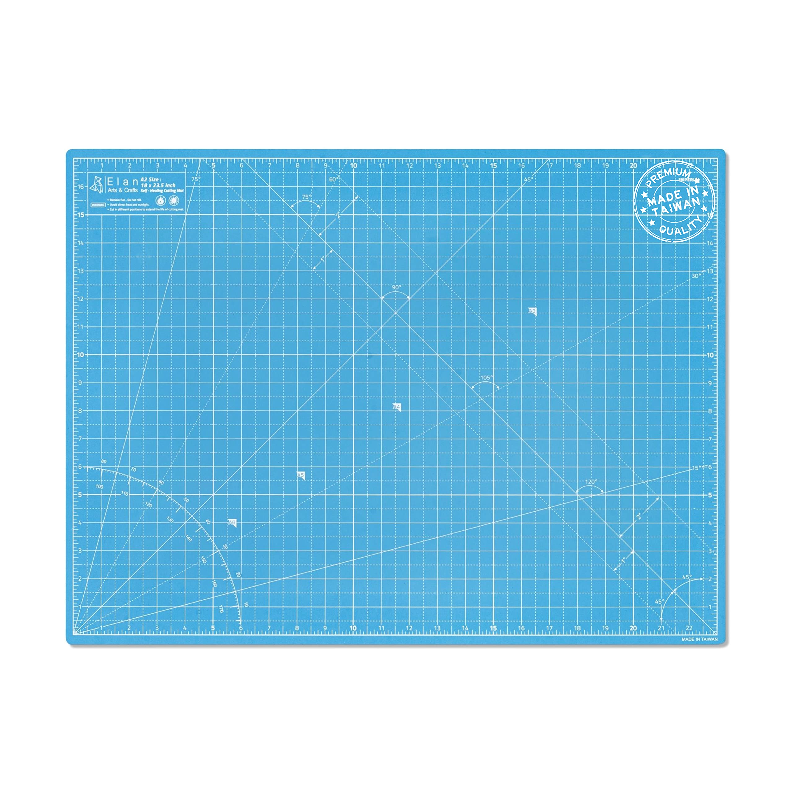 Elan Cutting Mat A2 Blue, Self Healing Cutting Mat 18x24 Inch, 5-Ply Craft Board Blue, Hobby Board for Crafts 18x24 Inch