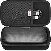 BOVKE Hard Travel Speaker Case for Bose New SoundLink Flex Speaker (2nd Gen) / Bose SoundLink Flex Bluetooth Portable Speaker, Extra Mesh Pocket for Bose Speaker Charger, Charging Cables, Black