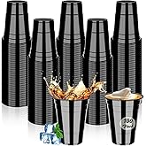 Gabaro Black Plastic Cups, 100PCS 16 oz Disposable Party Cups for Graduation Weddings, Birthdays & Festive Celebrations, SnackSample Tastings Barbecues, Reusable Party Supplies