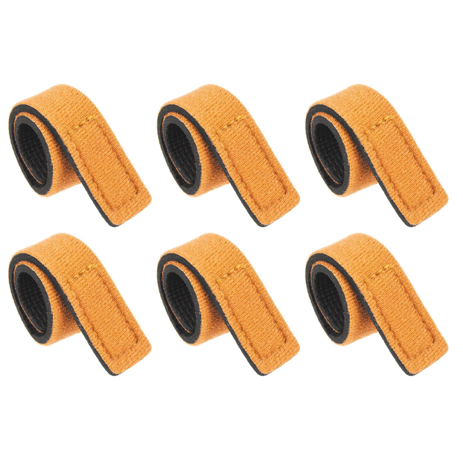PATIKIL Fishing Rod Strap, 6 Pack 20cm Stretchy Belts Holders Pole Sleeve Cover for Boating, Orange