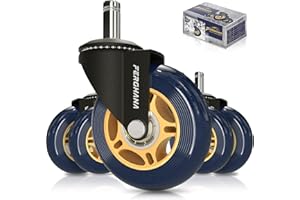 Ferghana Office Chair Wheels Replacement for Carpet and Hardwood Floors,Set of 5,NOT Fit IKEA,Heavy Duty Office Chair Desk Caster Wheels to Replace Gaming Computer Chairs Wheels