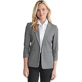 Jones New York Women's Rouched Sleeve Knit Jacquard Blazer