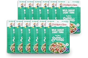 Chicken of the Sea Light Tuna in Spring Water, 2.5 oz. Packets (Box of 12), Wild Caught Tuna