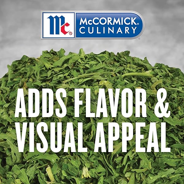 MCCORMICK CULINARY PARSLEY FLAKES, 2 OZ – ONE 2 OUNCE CONTAINER OF DRIED PARSLEY FLAKES FOR VEGETABLE-LIKE TASTE, IDEAL FOR FLAVORING CHICKEN SALADS, FISH AND MORE