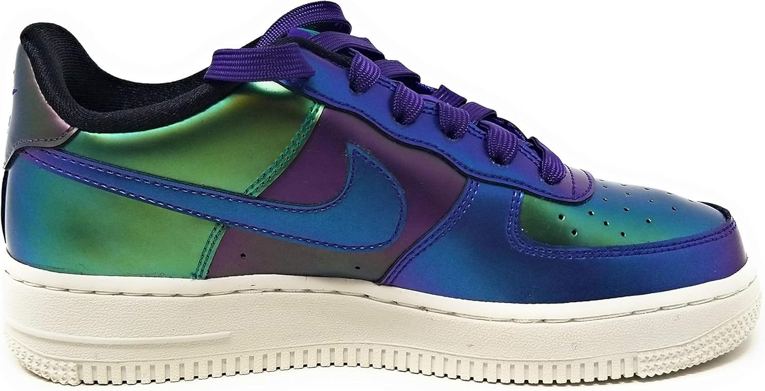 purple and green air force ones
