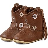 DUONITITI Infant Toddler Western Boots Cowgirl Cowboy Soft Rubber Sole Booties for Baby Girls Boys 3-18 Months