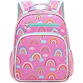 Hairao Toddler Backpack for Girls 2-4,Preschool Kindergarten Rainbow Backpacks,Small Backpack for Kids,Toddler Bookbag with Chest Strap