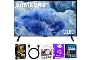 Samsung 55-Inch Q8F QLED 4K Smart TV, Quantum Dot, HDR+, 144Hz VRR, Slim Metal Design, Voice Remote, Includes 2-Year Warranty, AUX HDMI Cable & Streaming Bundle