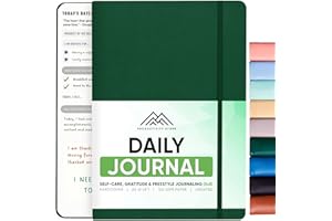 Journal For Men & Women - Gratitude Journal, Mental Health & Self Care Journal For Women & Men - A5 - Green - Productivity Store